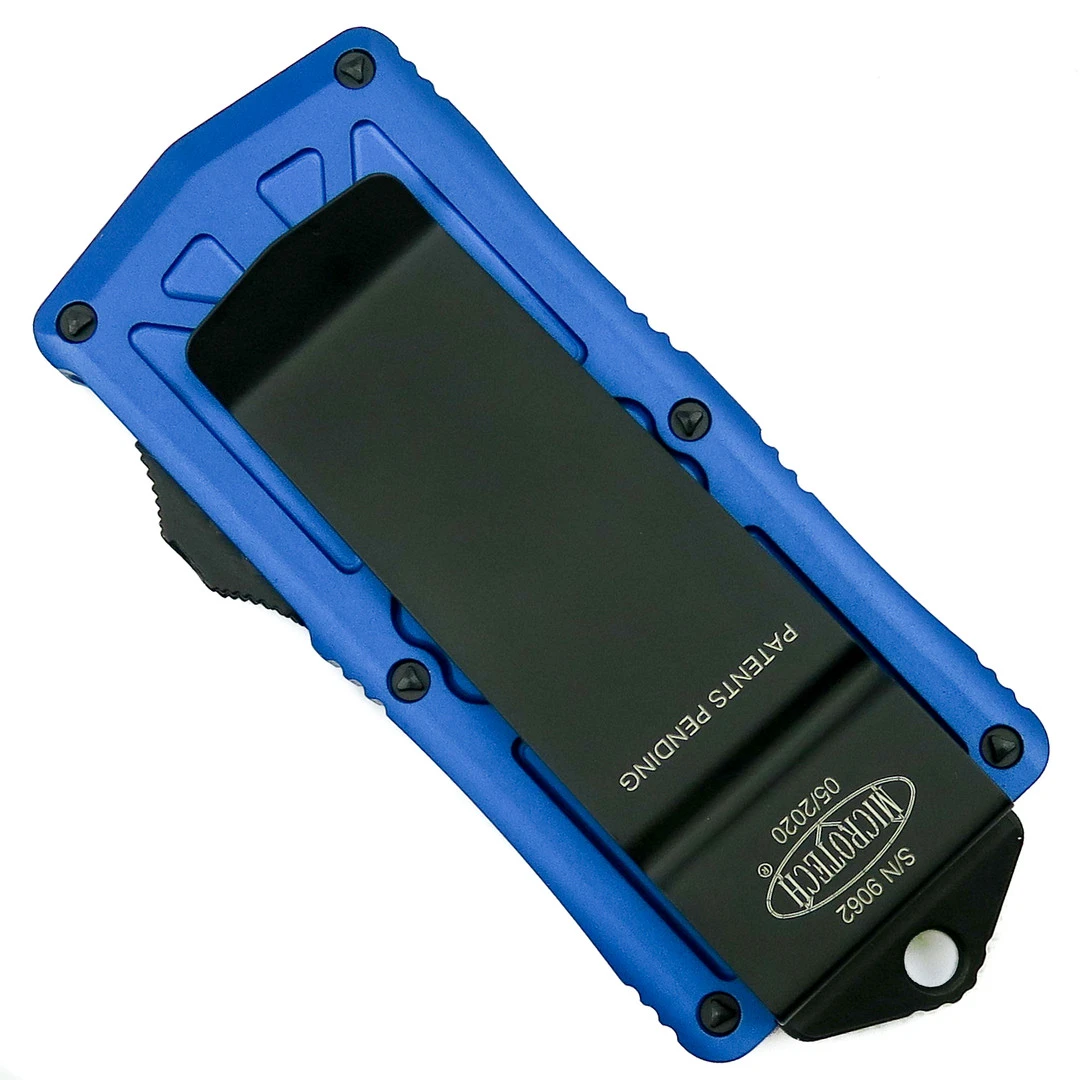 Microtech Blue Exocet OTF Auto Knife, Black Blade 2 Microtech Blue Exocet OTF Auto Knife, Black Blade - Image 2