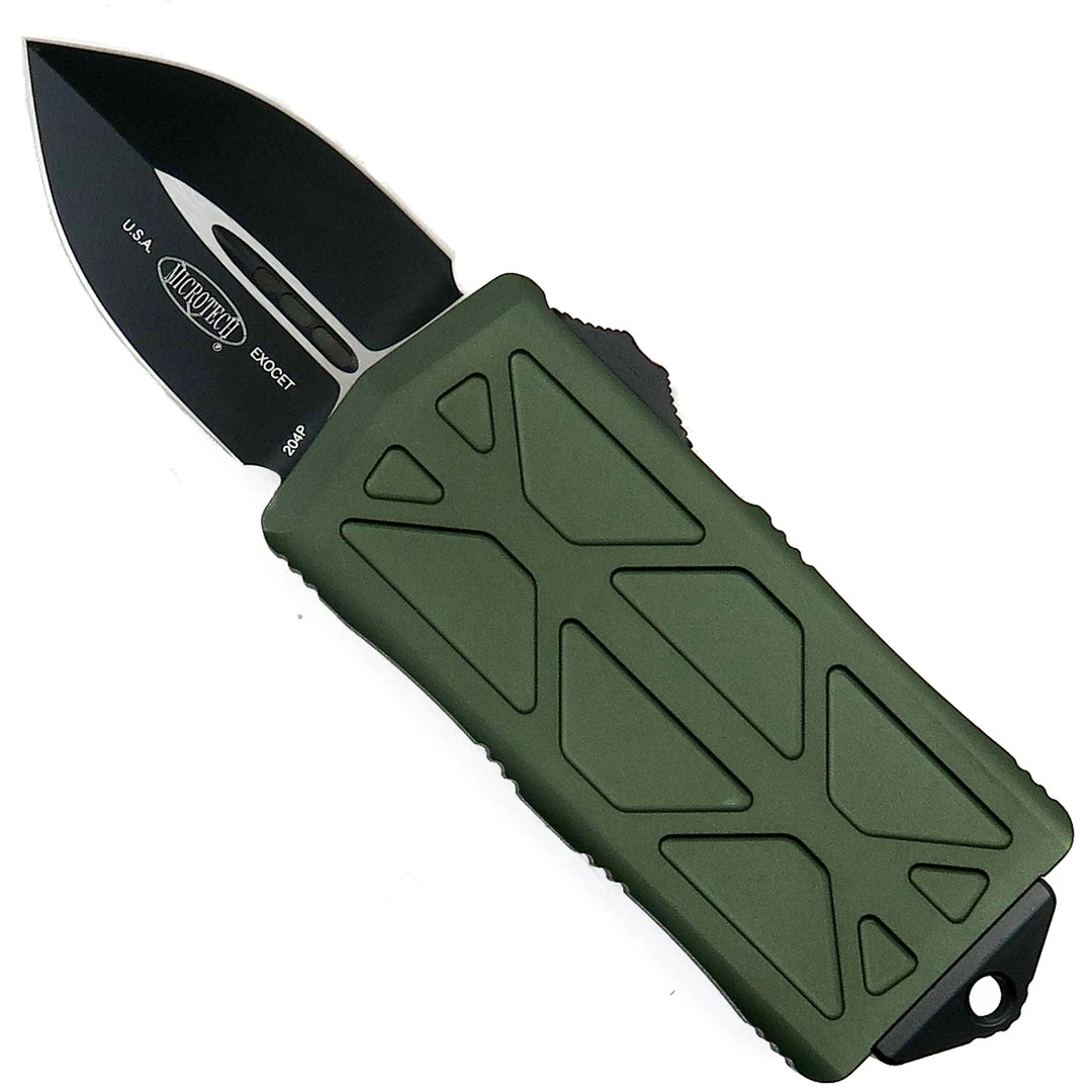 Microtech OD Green Exocet OTF Auto Knife, Black Blade 1 Microtech OD Green Exocet OTF Auto Knife, Black Blade