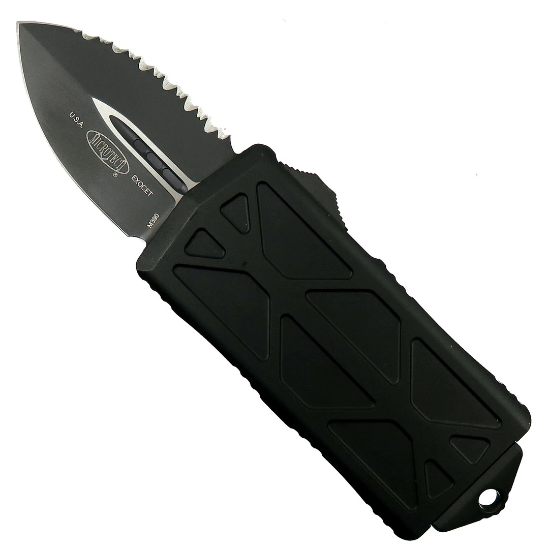 Microtech Tactical Exocet OTF Auto Knife, Black Serrated Blade 1 Microtech Tactical Exocet OTF Auto Knife, Black Serrated Blade