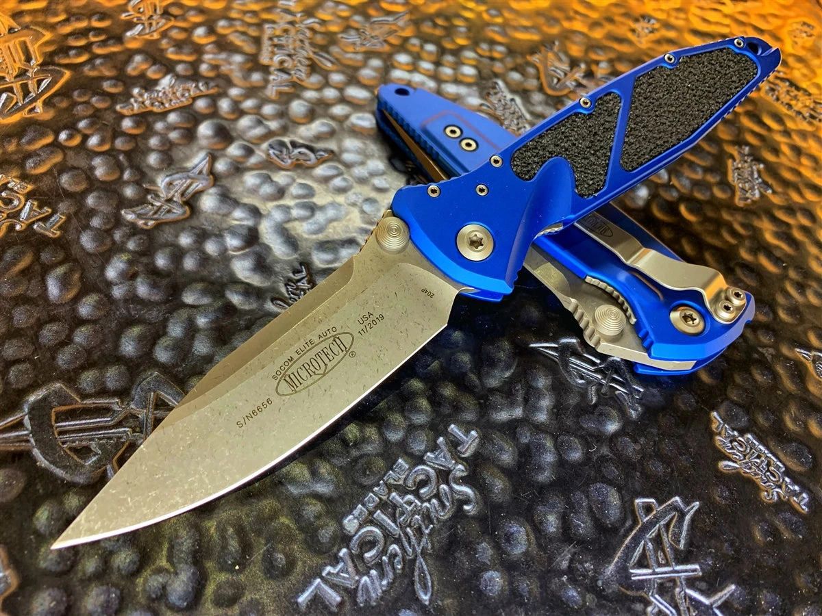 Microtech Socom Elite Manual Single Edge Apocalyptic Standard Blue 1 Microtech Socom Elite Manual Single Edge Apocalyptic Standard Blue