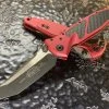 Microtech Socom Elite Manual Tanto Standard Red W/ Carbon Fiber Inlay