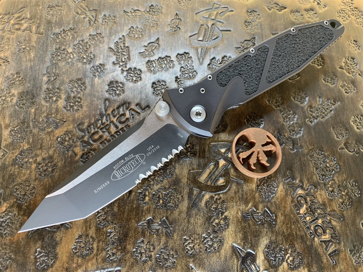 Microtech Socom Elite Manual Tanto Part Serrated Black 1 Microtech Socom Elite Manual Tanto Part Serrated Black