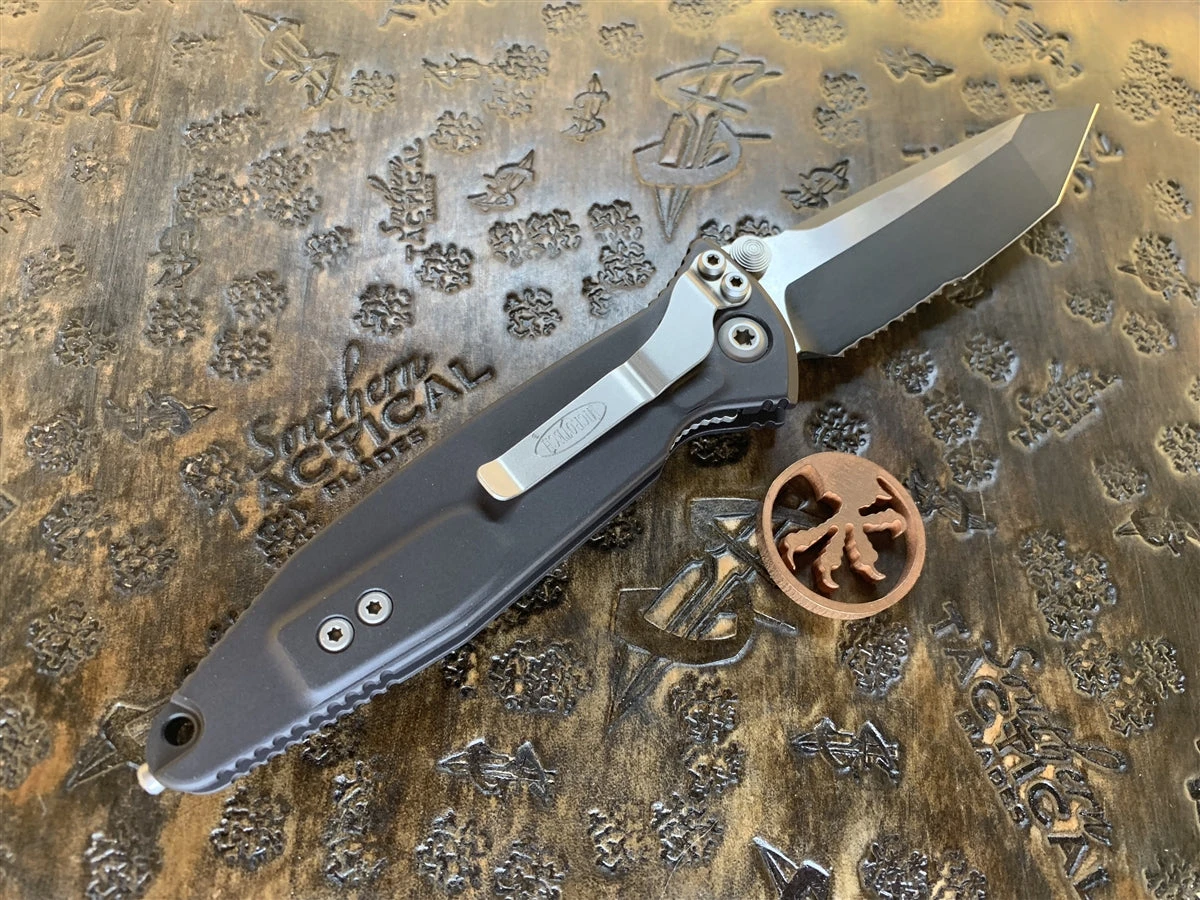 Microtech Socom Elite Manual Tanto Part Serrated Black 2 Microtech Socom Elite Manual Tanto Part Serrated Black - Image 2