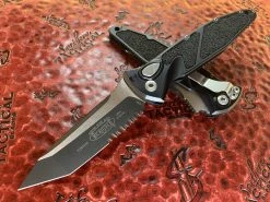 Microtech Socom Elite Auto Tanto Part Serrated Black