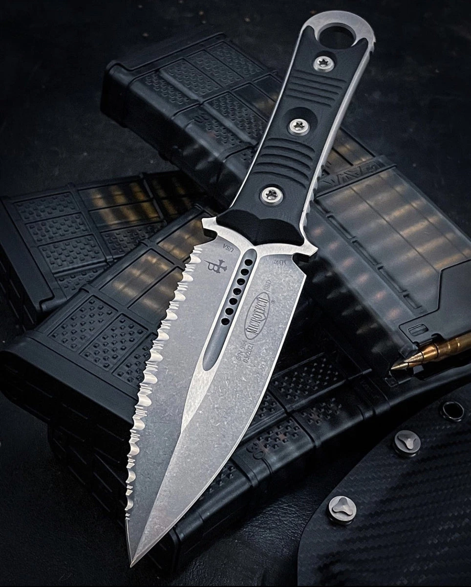Microtech/Borka Blades SBD Dagger Stonewashed Full Serrated 1 Microtech/Borka Blades SBD Dagger Stonewashed Full Serrated