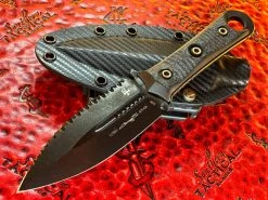 Microtech/Borka Blades SBD Dagger DLC Full Serrated W/ Carbon Fiber Scales Signature Series