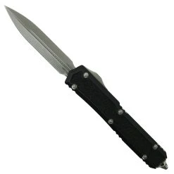 Microtech Signature Series Makora OTF Knife, Apocalyptic Stonewash Dagger Blade
