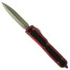 Microtech Signature Series Red Makora OTF Knife, Bronzed Dagger Blade