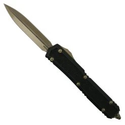 Microtech Signature Series Makora OTF Knife, Bronzed Stonewash Dagger Blade