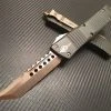 Microtech Signature Series Combat Troodon Hellhound Tanto Bronzed Standard OD Green