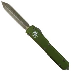 Microtech OD Green Ultratech Spartan OTF Auto Knife, Bronzed Apocalyptic Blade