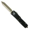 Microtech UTX-85 Spartan OTF Auto Knife, Bronze Double Tanto Blade