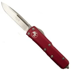 Microtech 231-10RD Red UTX-85 S/E OTF Auto Knife, Stonewash Blade