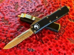 Microtech UTX-85 Single Edge Bronzed Part Serrated