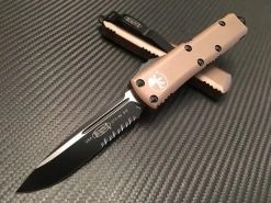 Microtech UTX85 Single Edge Part Serrated Tan