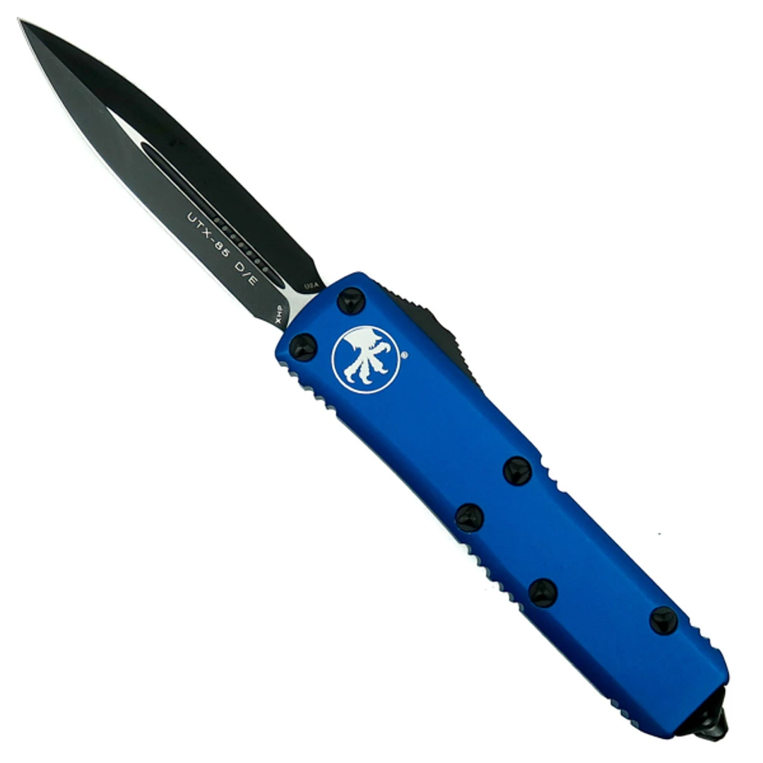 Microtech Blue UTX-85 Dagger OTF Auto Knife, Black Blade 1 Microtech Blue UTX-85 Dagger OTF Auto Knife, Black Blade