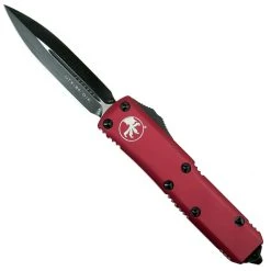 Microtech Red UTX-85 Dagger OTF Auto Knife, Black Blade