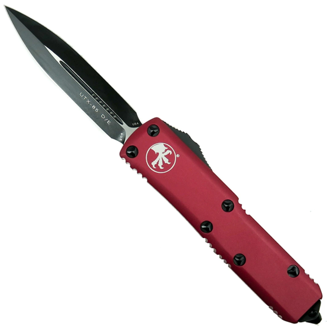Microtech Red UTX-85 Dagger OTF Auto Knife, Black Blade 1 Microtech Red UTX-85 Dagger OTF Auto Knife, Black Blade
