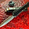 Microtech UTX85 II Stepside Double Edge Stonewash Full Serrated Signature Series