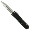 Microtech Signature Series UTX-85 OTF II Auto Knife, Stonewash Part Serrated Blade