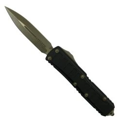 Microtech Signature Series UTX-85 OTF II Auto Knife, Apocalyptic Bronze Dagger Blade