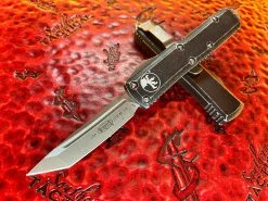 Microtech UTX85 Tanto Edge Apocalyptic Standard Distressed Black