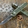 Microtech UTX85 Tanto Part Serrated OD Green