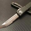 Microtech UTX85 Tanto Satin Part Serrated OD Green