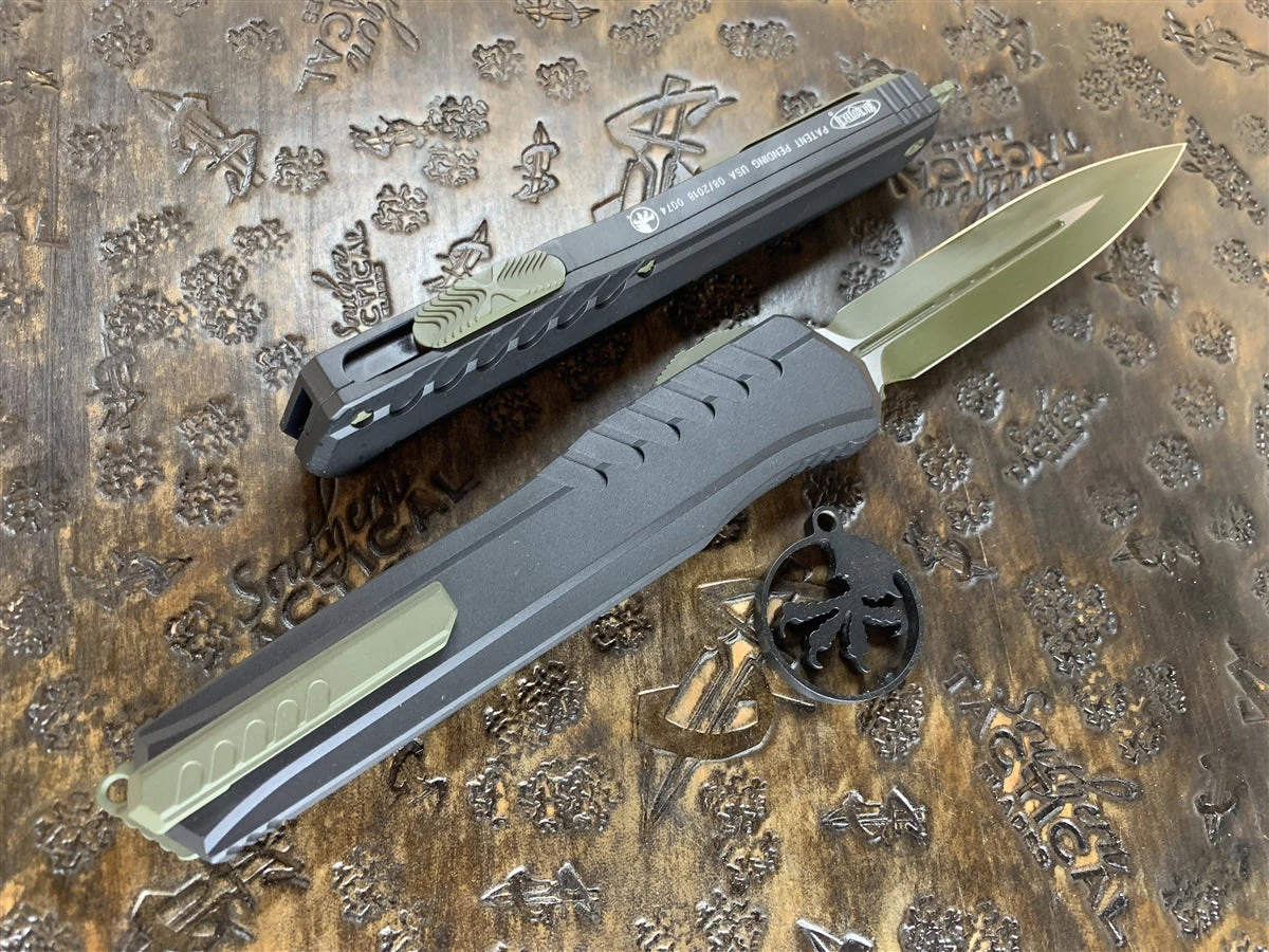 Microtech Cypher MK7 Double Edged Limited Edition OD Green Blade W/ Green Accents 2 Microtech Cypher MK7 Double Edged Limited Edition OD Green Blade W/ Green Accents - Image 2