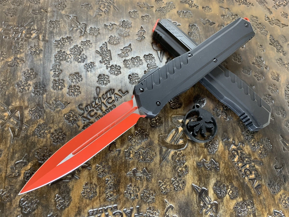 Microtech Cypher MK7 Double Edge Red W/ Black Accents 1 Microtech Cypher MK7 Double Edge Red W/ Black Accents