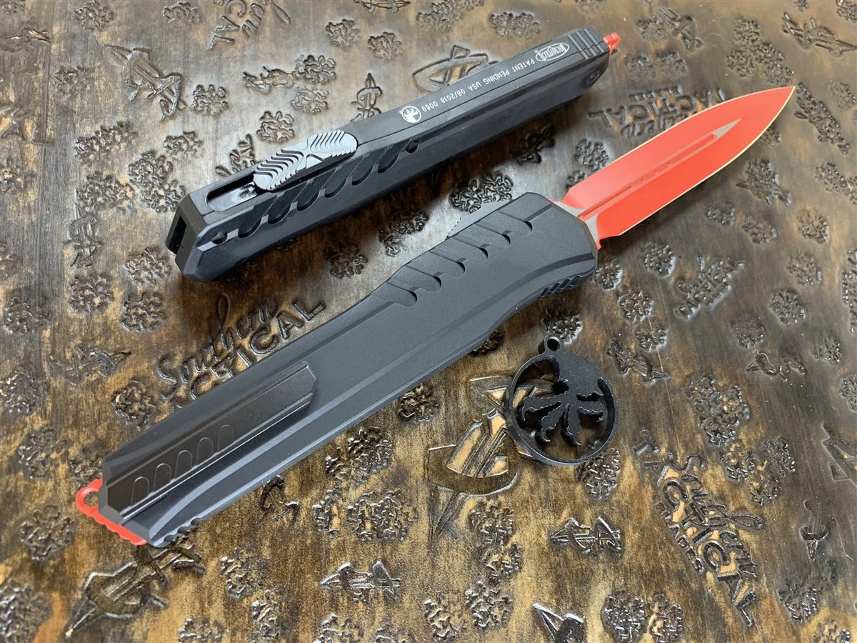 Microtech Cypher MK7 Double Edge Red W/ Black Accents 2 Microtech Cypher MK7 Double Edge Red W/ Black Accents - Image 2