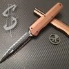 Microtech Cypher Smooth Double Edge Double Full Serrated Tan