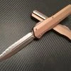 Microtech Cypher Double Edge Stonewashed Full Serrated Tan