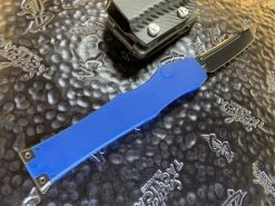 Microtech HALO VI Tanto DLC W/ DLC Accents Blue Signature Series -PrecisionBladesMicrotech MT250 1DLCBLS 4