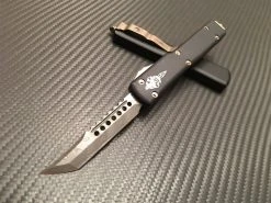 Microtech Signature Series UTX-70 Hellhound Tanto Damascus Bronzed Hardware