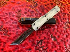 Microtech UTX70 Hellhound Tanto DLC Standard Jade G10 Top W/ DLC Accents Shadow Editon