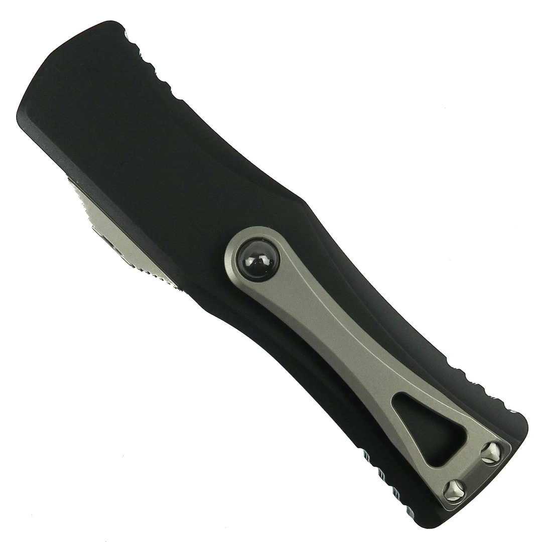 Microtech Hera OTF Knife, Stonewash Fully Serrated Dagger Blade 2 Microtech Hera OTF Knife, Stonewash Fully Serrated Dagger Blade - Image 2