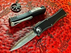 Microtech Hera Double Edge Full Serrated Stonewash