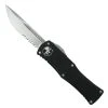 Microtech Hera OTF Knife, Stonewash Part Serrated Blade