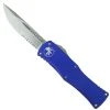Microtech Purple Hera OTF Knife, Stonewash Part Serrated Blade