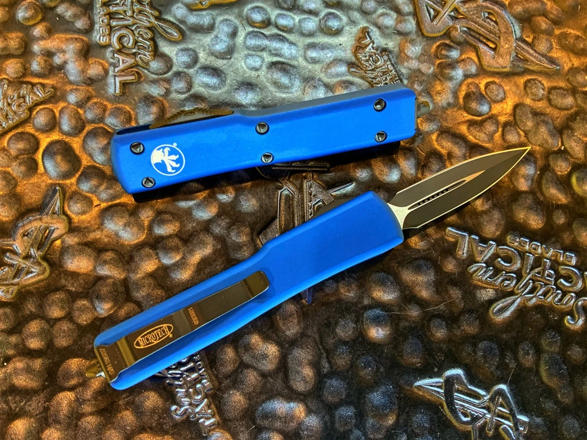 Microtech UTX-70 Double Edge Standard Blue California Edition 2 Microtech UTX-70 Double Edge Standard Blue California Edition - Image 2