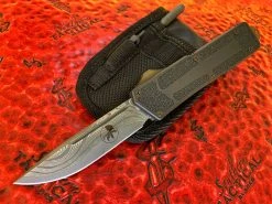 Microtech QD Scarab, Single Edge, San Mai Damascus Standard Serial 003