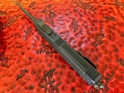 Microtech QD Scarab, Single Edge, San Mai Damascus Standard Serial 003 -PrecisionBladesMicrotech MTDamascusScarrab 4