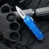 Microtech Mini Troodon D/E Blue Aluminum Body W/ Stonewashed Plain Edge Blade (1.99”) 238-10BL