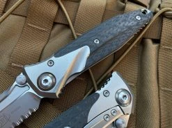 Microtech Socom Bravo Manual Folder Bead Blast Titanium W/ Carbon Fiber Inlay And T/E Full Serrated Blade 261-9CFTI -PrecisionBladesMicrotech image 12726a12 b1bc 4ad2 bceb 36e6f15a5e83 27057.1680805513
