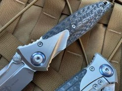 Microtech Socom Bravo Manual Folder Bead Blast Titanium W/ Carbon Fiber Inlay And T/E Plain Edge Blade 261-7CFTI -PrecisionBladesMicrotech image 18b9778c feff 4e31 81ec 22543f2de681 77961.1680805522