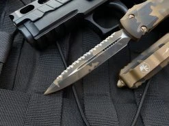 Microtech Ultratech D/E Coyote Camo Cerakote Aluminum Body W/ Coyote Camo Full Serrated Blade (3.44") 122-3CCS -PrecisionBladesMicrotech image 2a9c6f82 9608 48b0 b10a 67863e510908 59951.1680805511