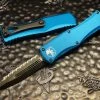 Microtech Hera Double Edge Full Serrated Blue