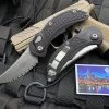 Microtech X Bastinelli Brachial Auto Folder Black Aluminum Body W/ Stonewashed Full Serrated Blade (3.25”) 268A-12
