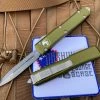 Microtech Ultratech D/E OD Green Aluminum Body W/ Apocalyptic Finished Plain Edge Blade (3.4”) 122-10APOD